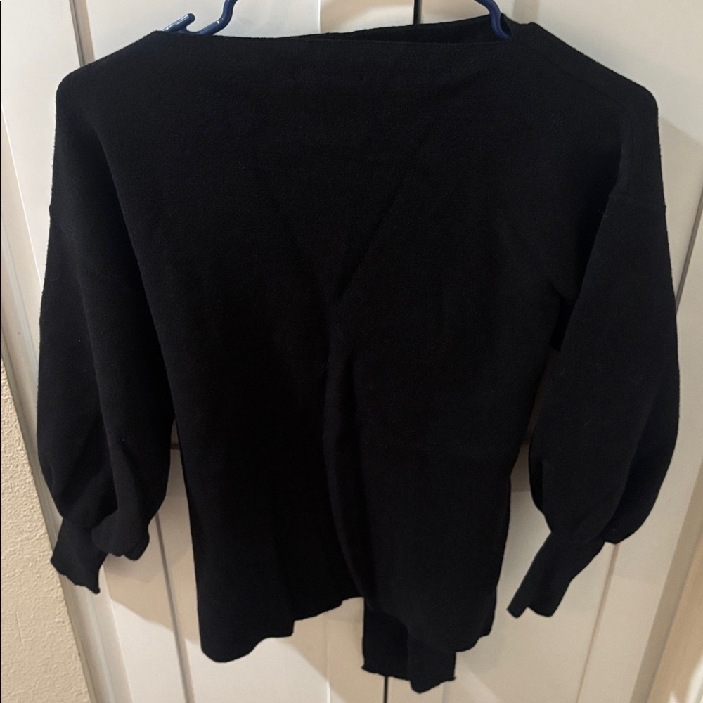 Tahari Women's Black Boat Neck Puff Sleeve - Picture 6 of 6